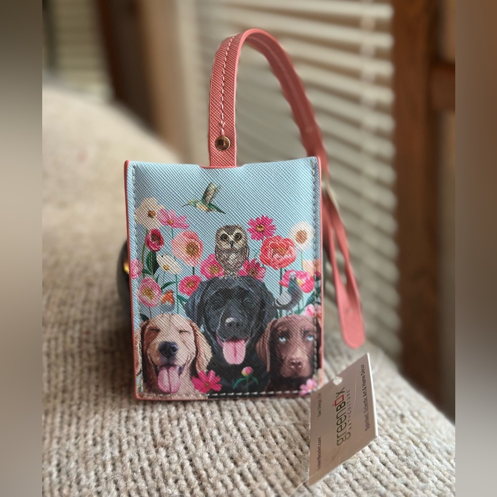 Adorable  Dog Print luggage tag. New with tags